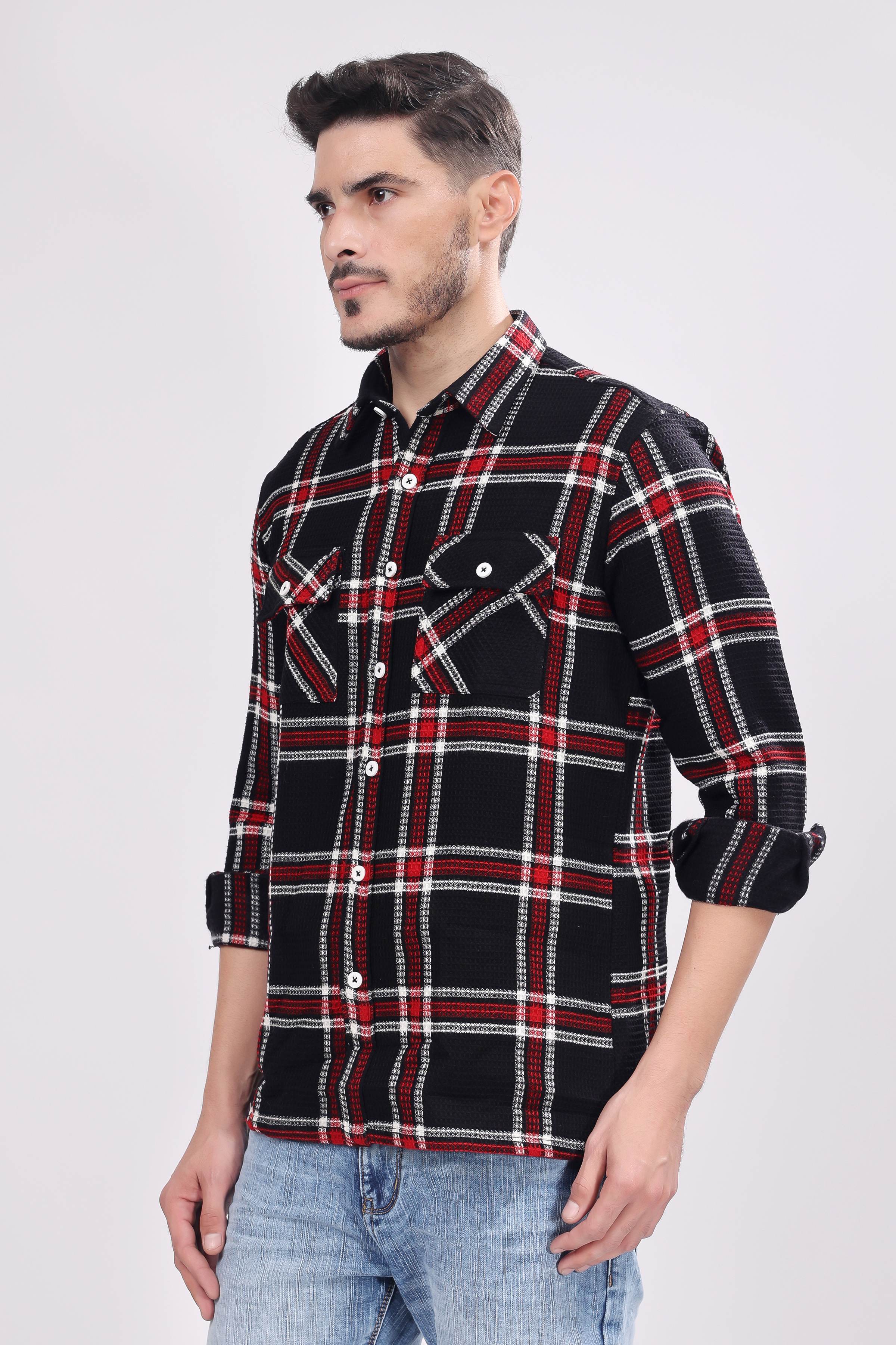 Stylox Regular Fit Full Sleeve Check Casual Shirt For Men's