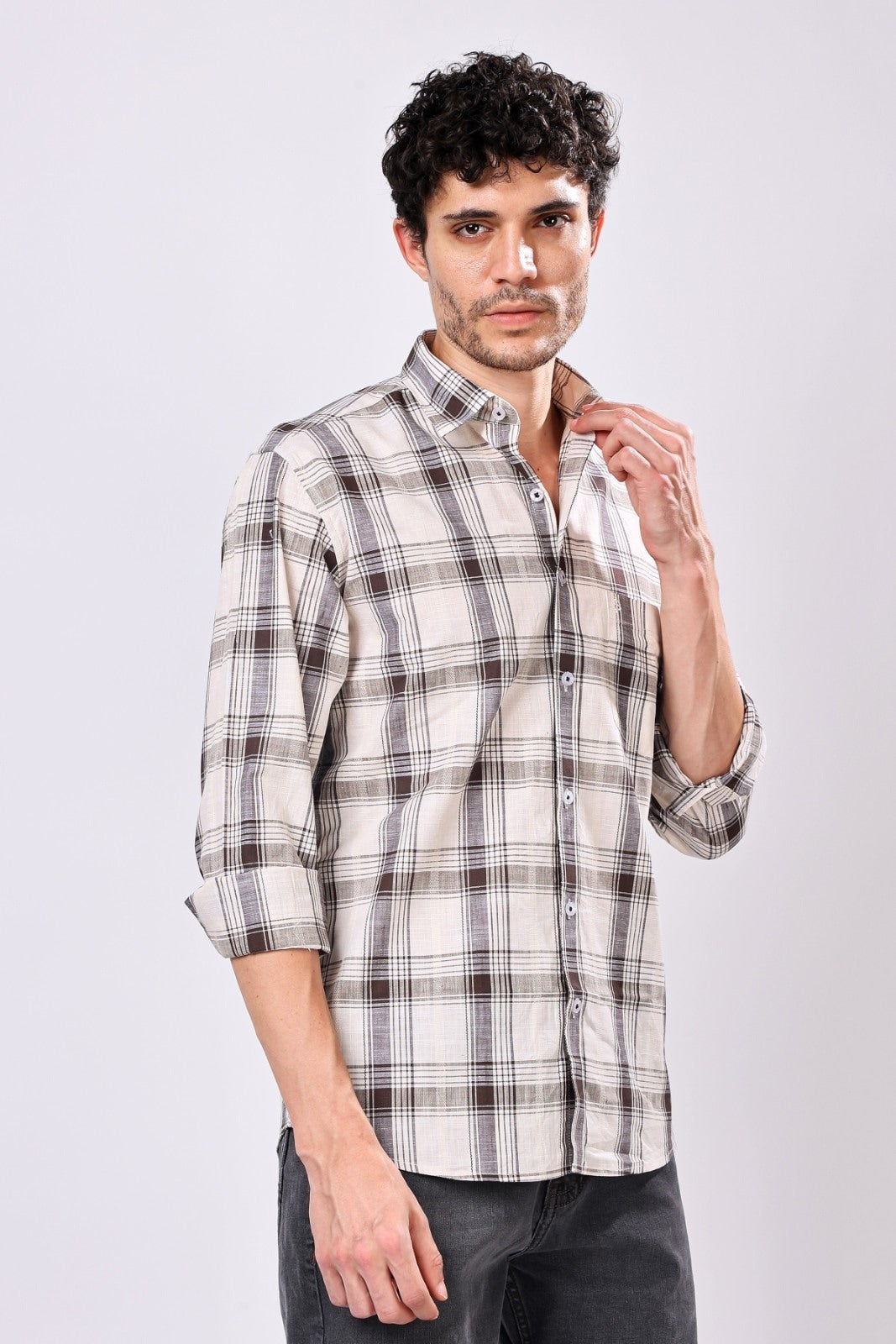 Stylox Regular Fit Full Sleeve Check Casual Shirt For Men's