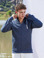 Campus Sutra Zip-Front Hoodie With Contrast Drawstring