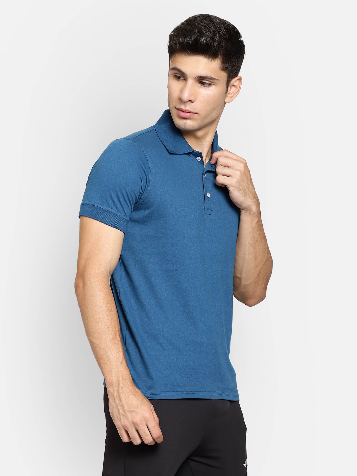 Hummel Blue Regular Shirts for Men Work Wear