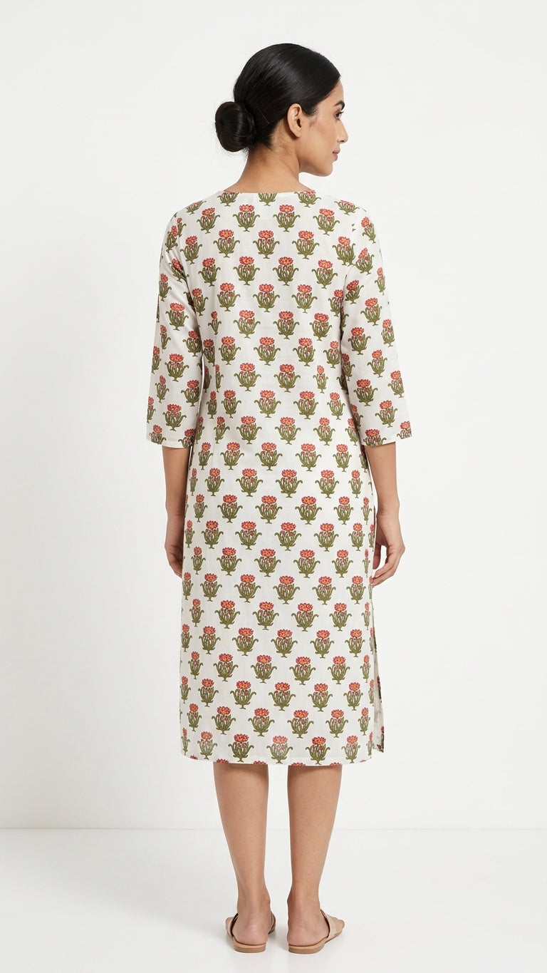 Biba Kurti Casual White Cotton