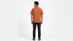 Women's Burnt Orange Collared Casual Shirt