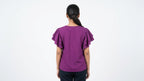 Chic Purple Ruffle Sleeve Top