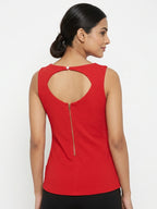 VESTRY Top Casual Red Blended