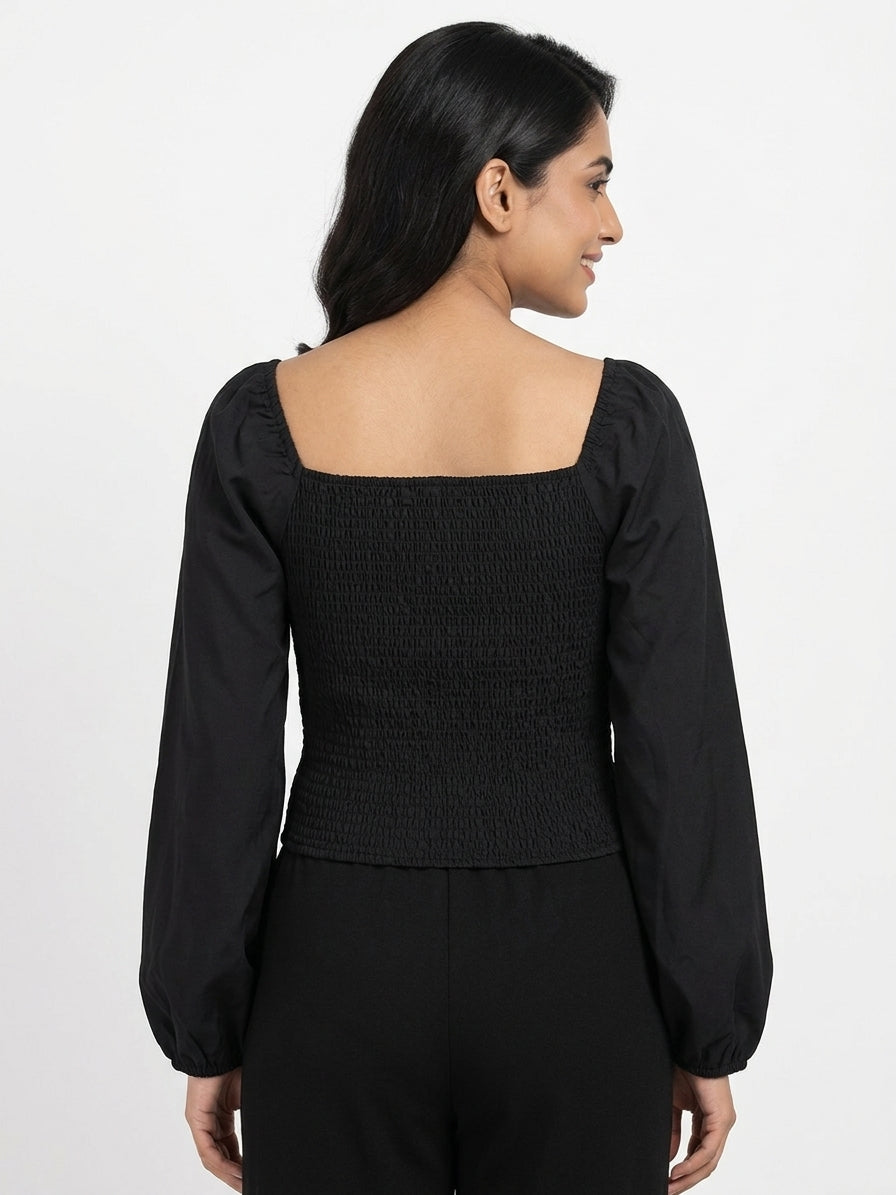 HARPA Top Casual Black Polyester