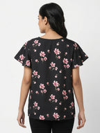 Oomph Top Casual Black Polyester