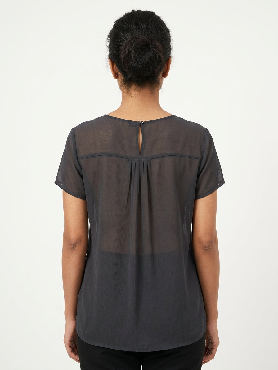 Max Top Casual Charcoal Polyester