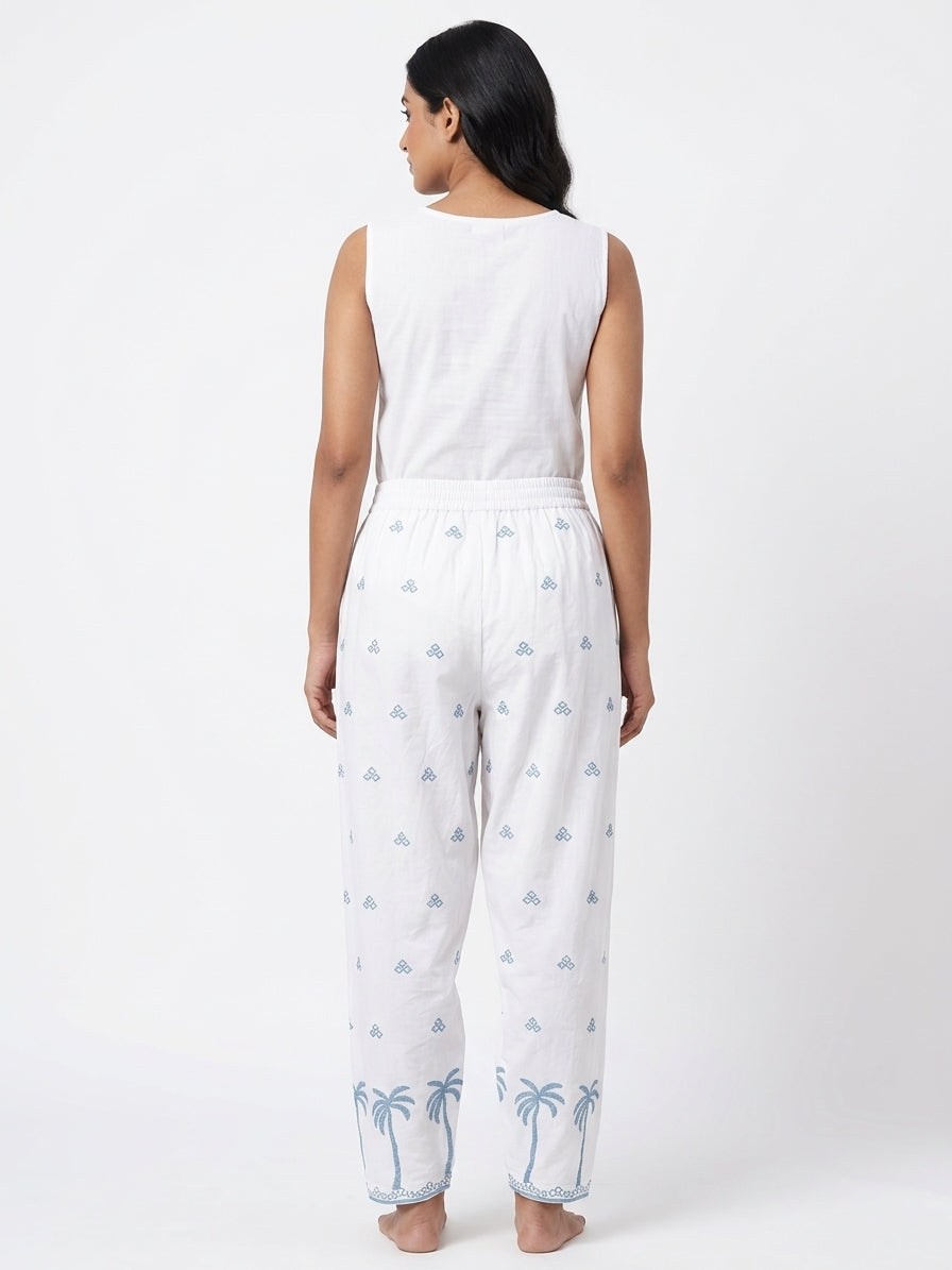 Diza Salwar Casual White Cotton
