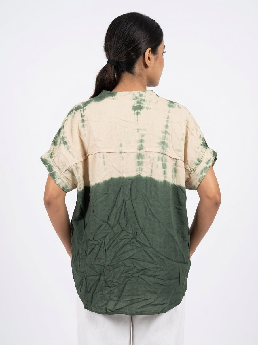 Maaesa Top Casual Olive Cotton