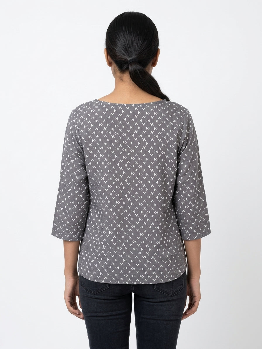 Here & Now Top Casual Grey Viscose