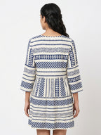 STYLUM Women's White & Blue Tribal Print Top