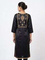 Kurti Formal Black Silk & Blended