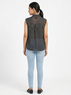 Dioof Top Casual Black Polyester