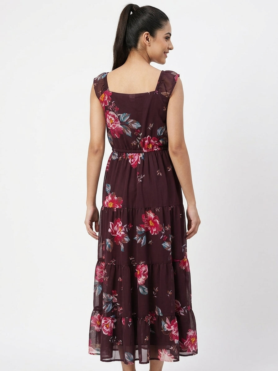 Dressberry Dress Casual Plum Polyester