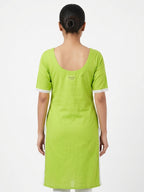 Meeranshi Kurti Casual Green Cotton
