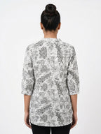 ZORRA Women's Green Leaf Print Blouse Top - Size M
