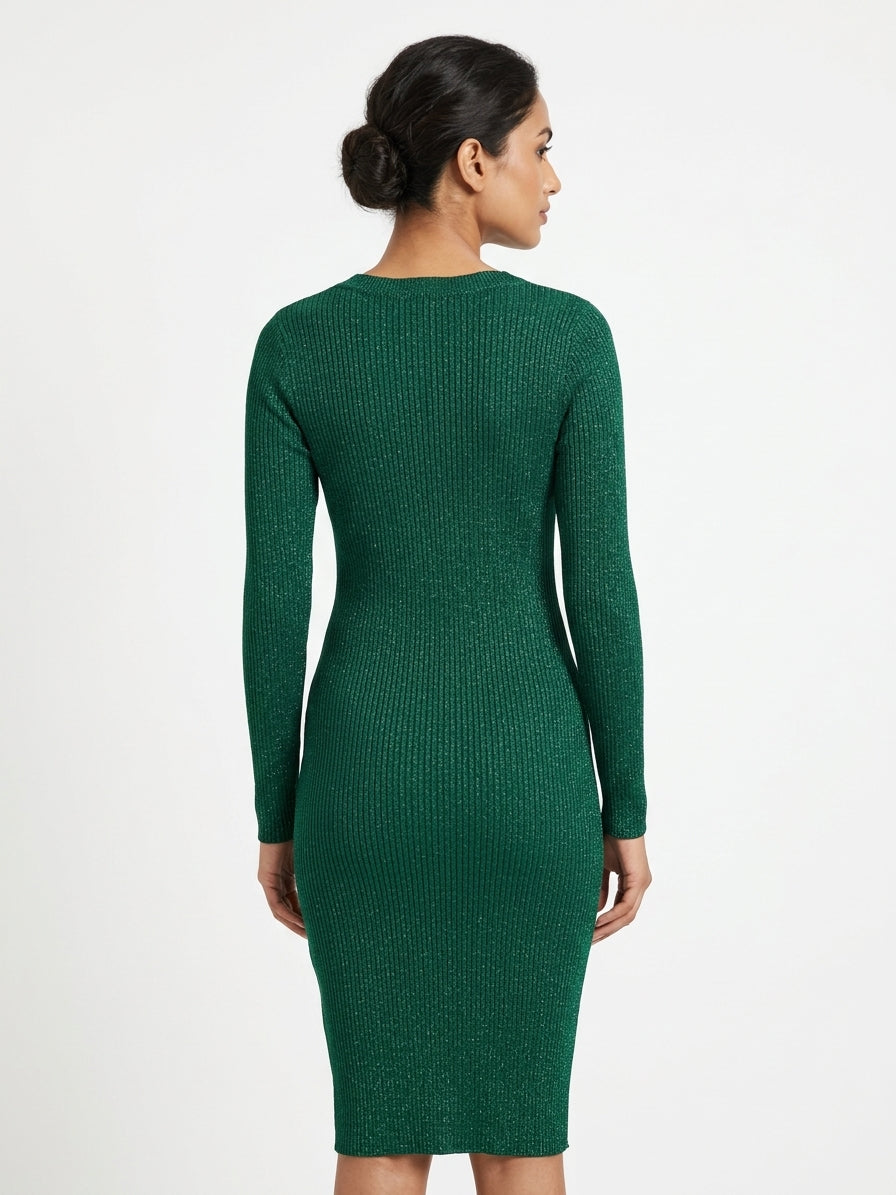 Vestry Dress Casual Green Blended & Polyester