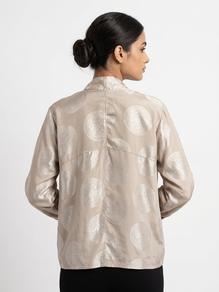 Sweater Casual Beige Blended