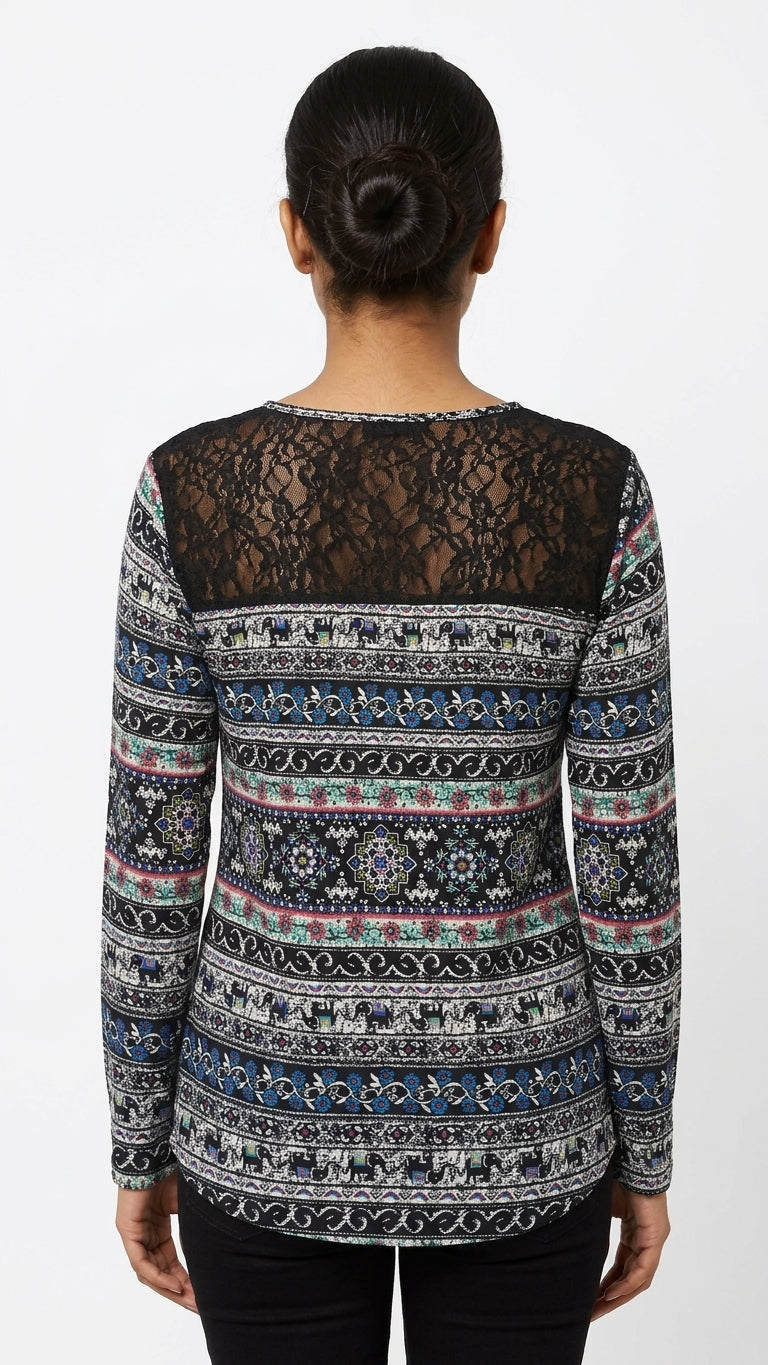 Top Casual Black Blended