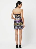 Purple, Gold, and Silver Sequin Mini Skirt