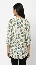 Cottonworld Top Casual White Cotton & Blended