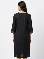Soch Kurti Casual Black Viscose