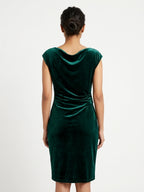 Jessica Howard Green Velvet Cowl Neck Dress