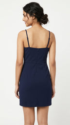Women's Navy Spaghetti Strap Mini Dress