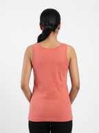 Coral Textured Sleeveless Casual Top