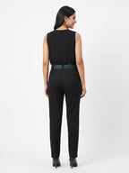 Black Regular Fit Trousers with Belt