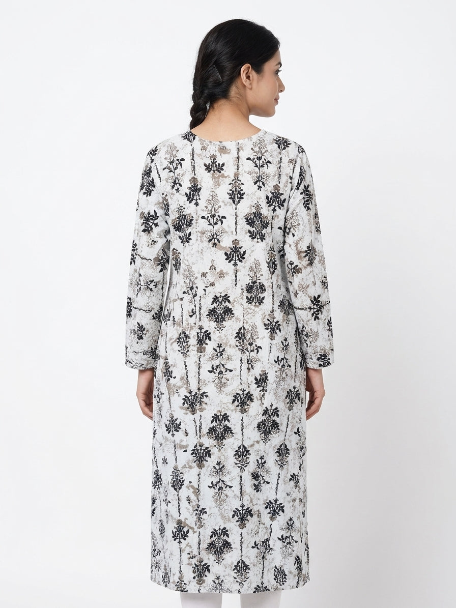 PRIMA L Abstract Floral Print Blouse
