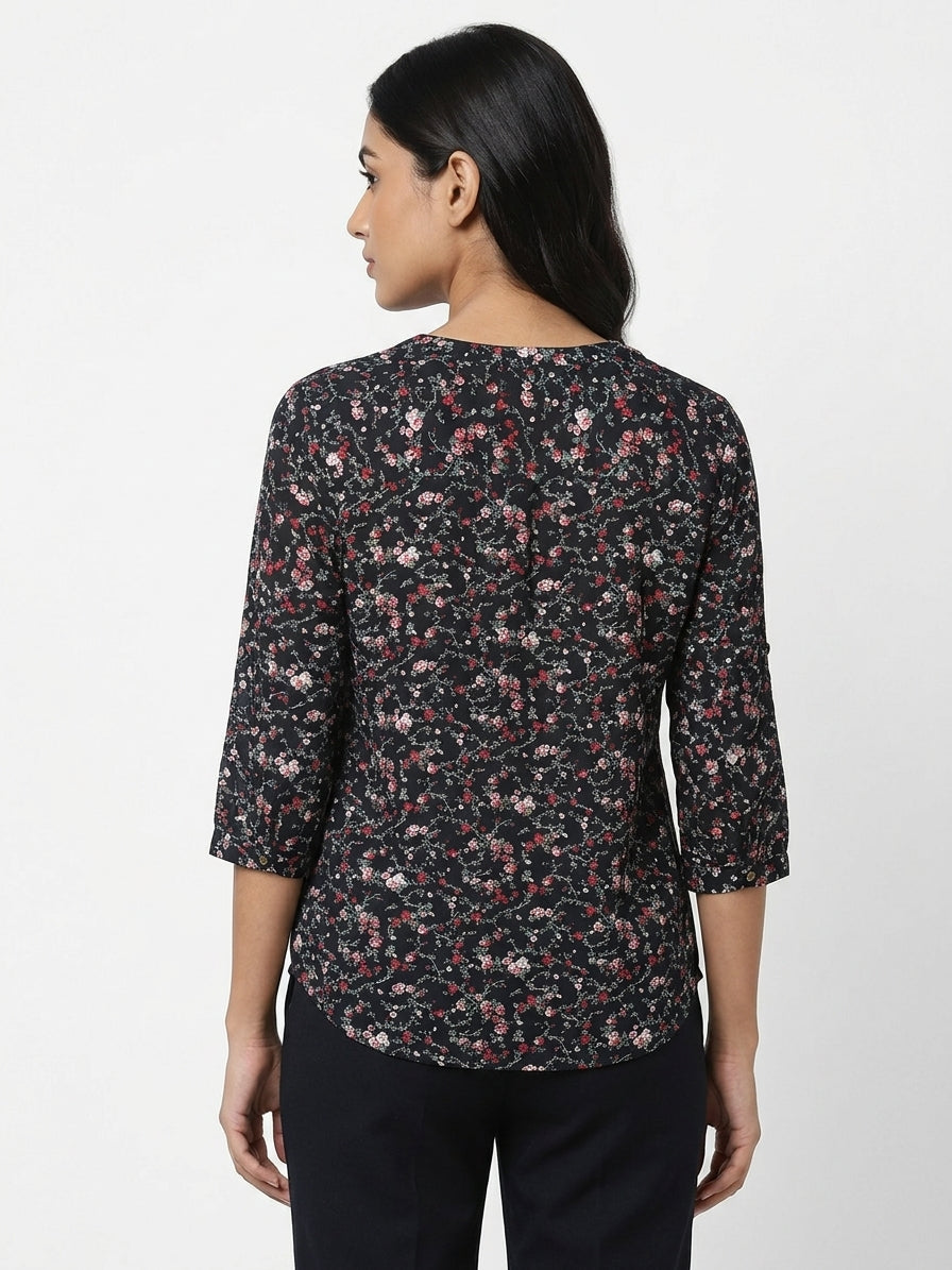 Fig Floral Print Blouse/Top - Size S
