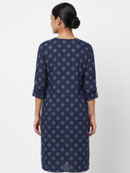 Kurti Casual Navy Viscose