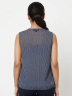 Austin Reed Top Casual Navy Polyester