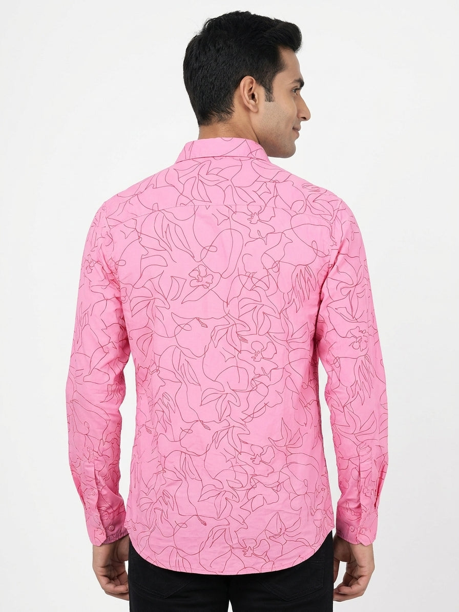 DN MX Pink Abstract Line Pattern Top