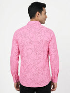 DN MX Pink Abstract Line Pattern Top