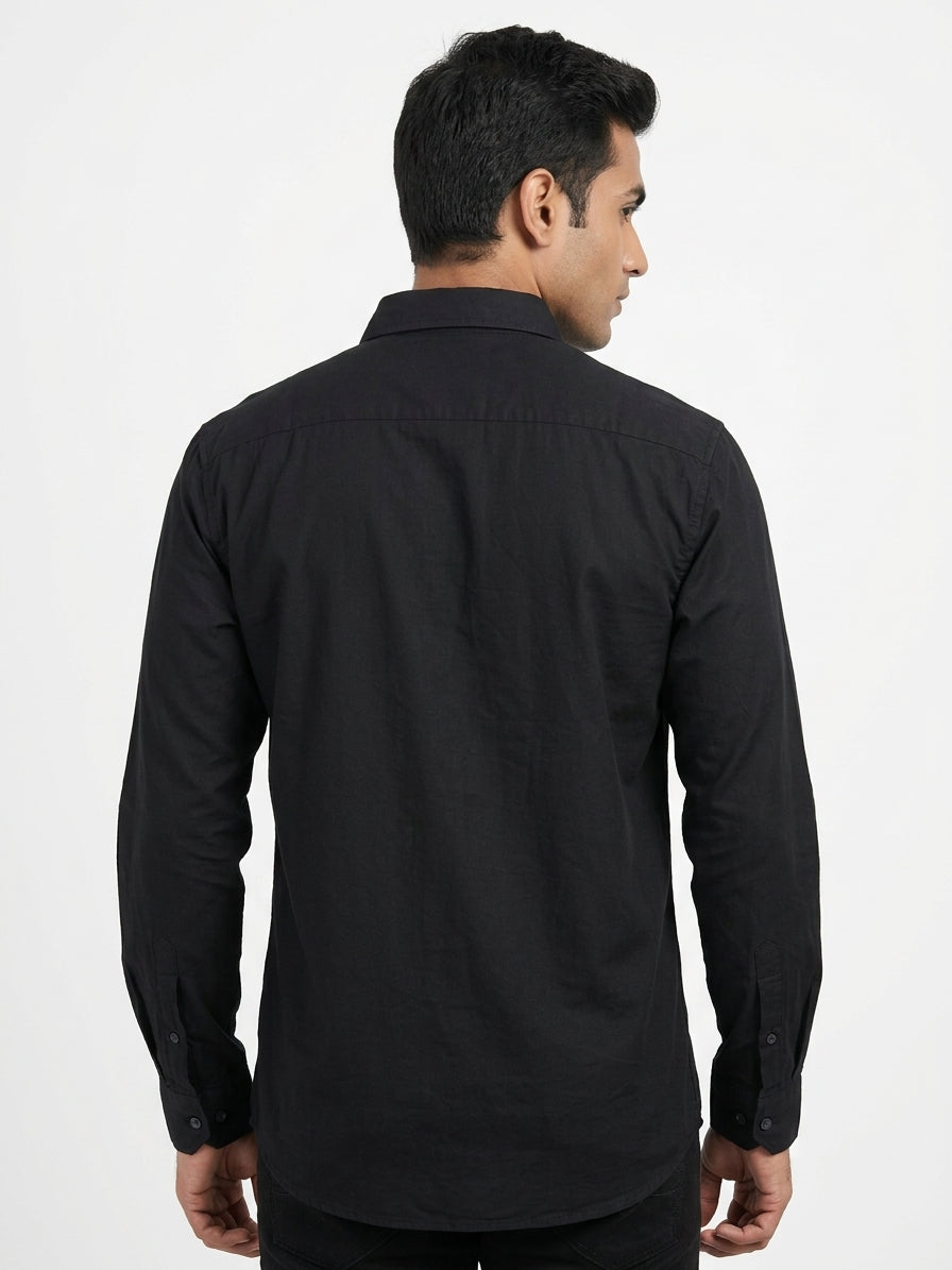 Classic Black Long Sleeve Casual Shirt