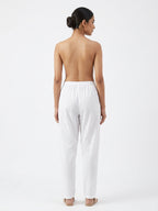 White Solid Elasticated Salwar