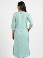 Mint Green Blouse with Subtle Shimmer Stripes