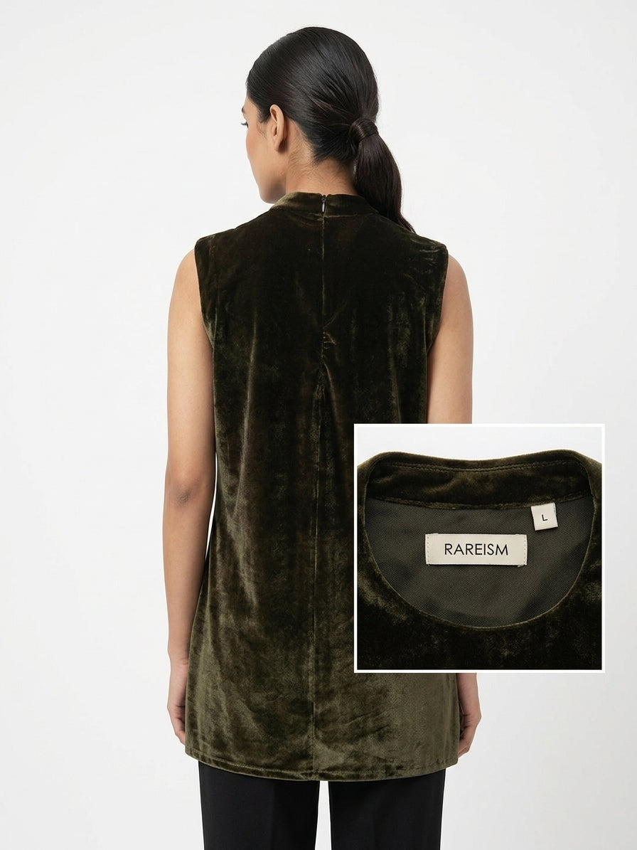 RAREISM L Size Black Garment with Zipper Detail