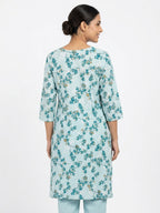 JANVI FASHIONS Light Blue Floral Top - Size L
