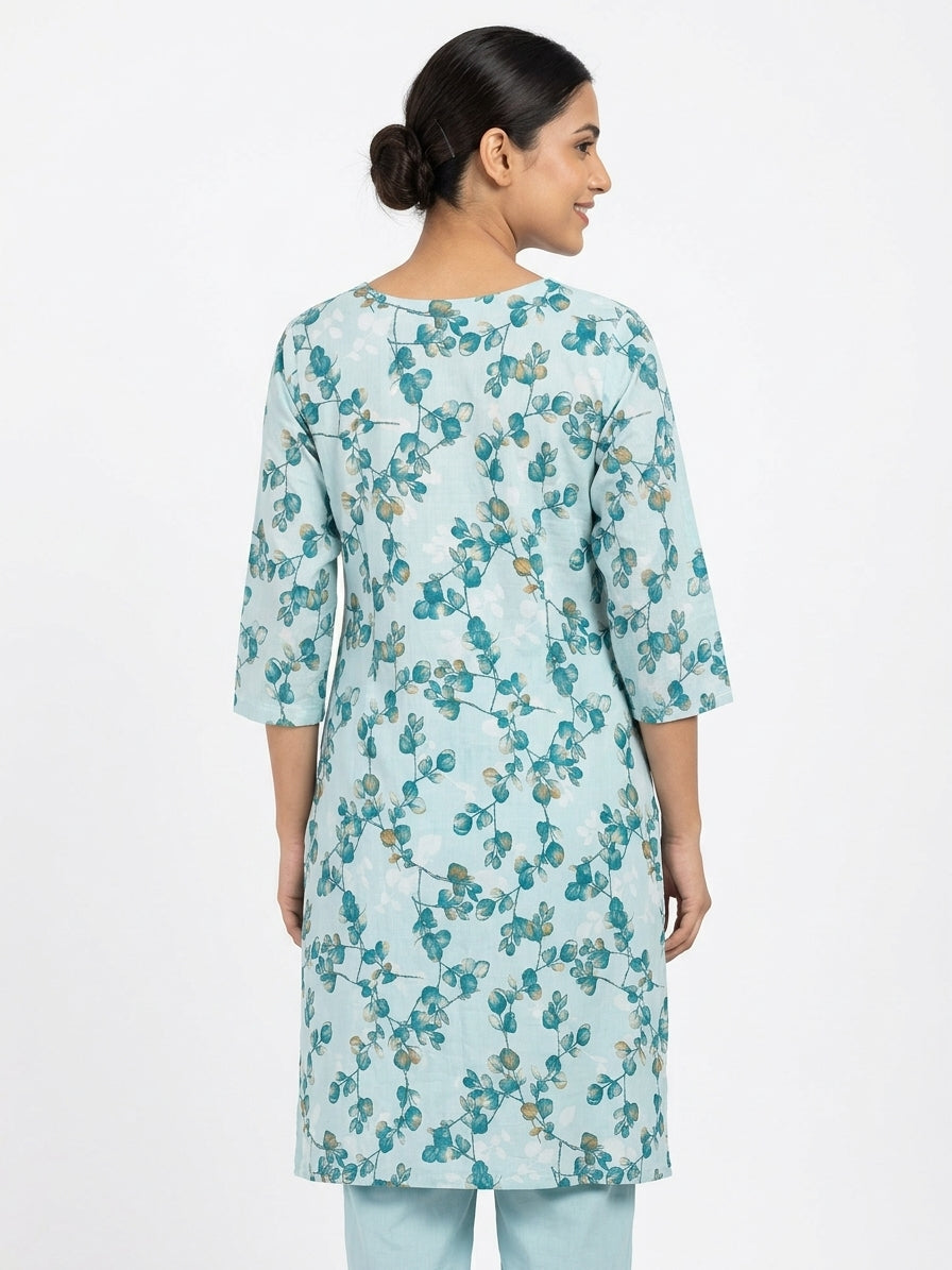 JANVI FASHIONS Light Blue Floral Top - Size L