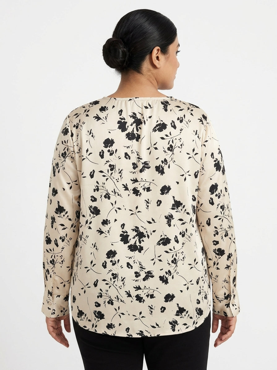 Reo Cream Floral Pattern Top/Dress