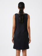 Women's Black Embellished Sleeveless Dress