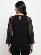 Solly Ribbed Dark Top - Size S