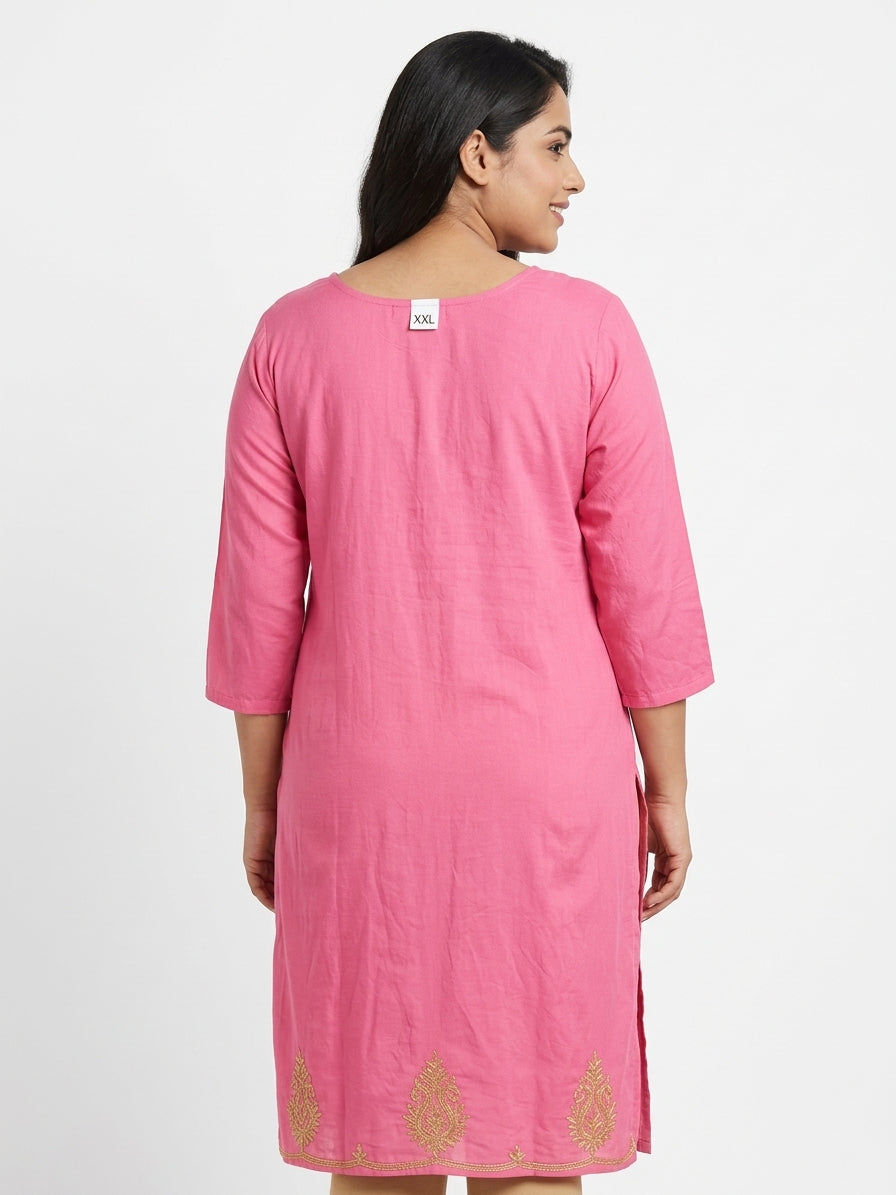 Pink Clothing Item with Gold Embroidery, Size XXL