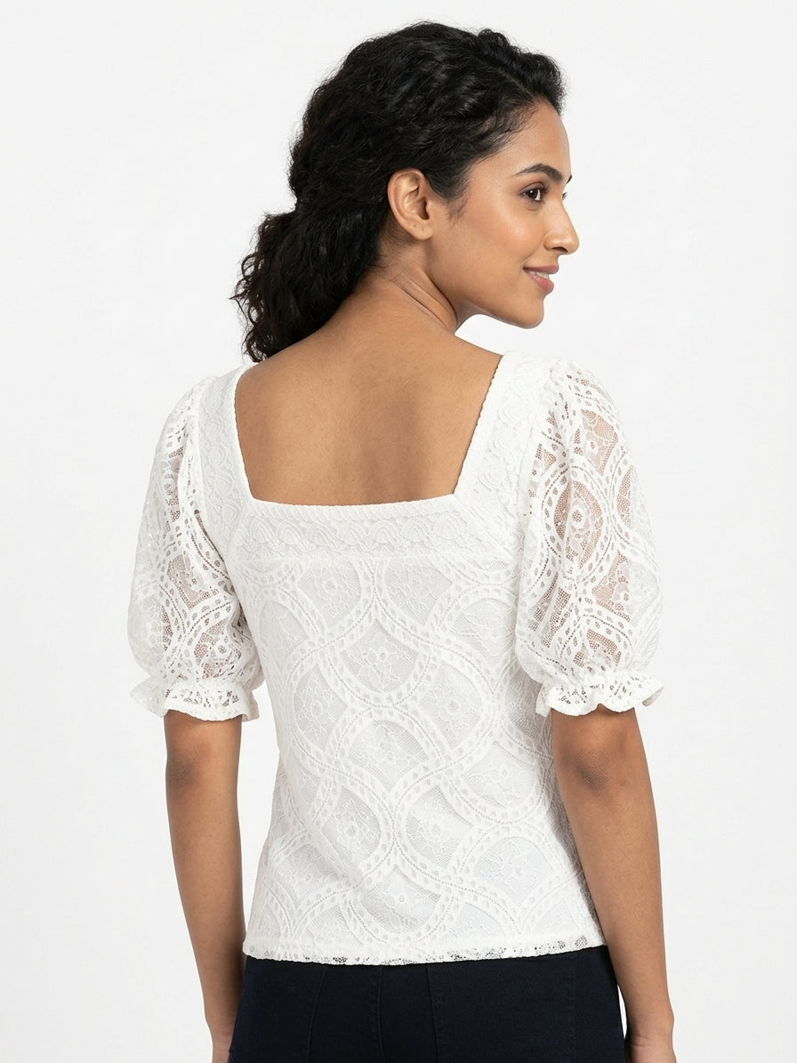 Forever New Top Casual White Polyester