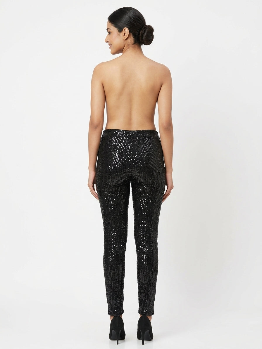H&M Trousers Formal Black Polyester