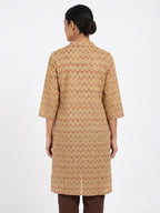Tan Printed Casual Kurti