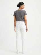 White Regular Fit Denim Jeans with Contrast Stitching